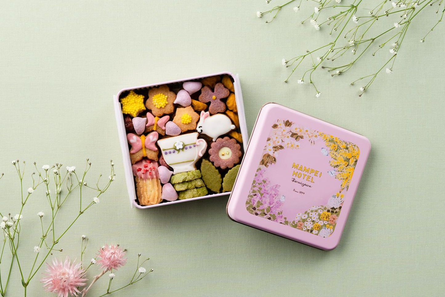 万平ホテル フラワークッキー缶 ・春　　【3月21日より順次発送】