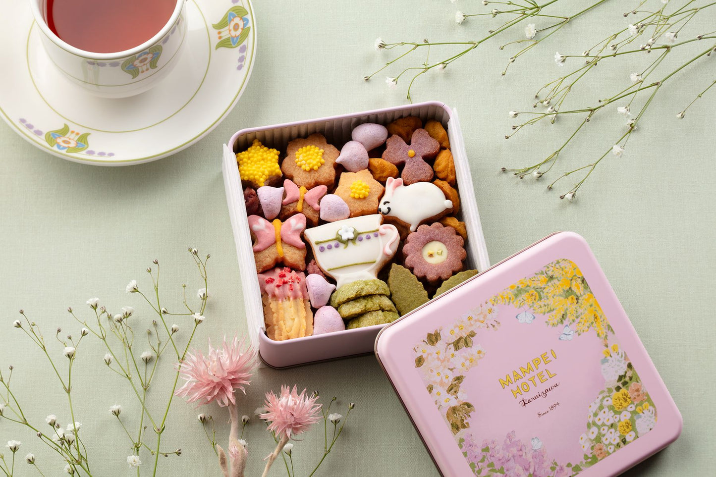 万平ホテル フラワークッキー缶 ・春　　【3月21日より順次発送】
